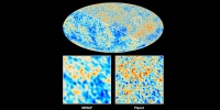 Comparación del CMB observado por Planck (derecha) y WMAP (izquierda). Créditos: ESA y la Colaboración Planck; NASA/ Equipo Científico de WMAP