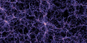 Simulación de la cosmic web. Creditos: V. Sprangel (Max Planck Institut für Astrophysic)
